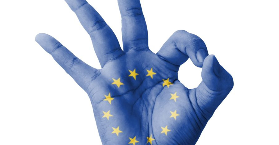 Aprobación de la UE OK gesto de la mano